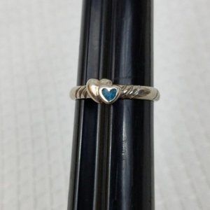 Sterling SILVER Signed  Crushed Turquoise Ring